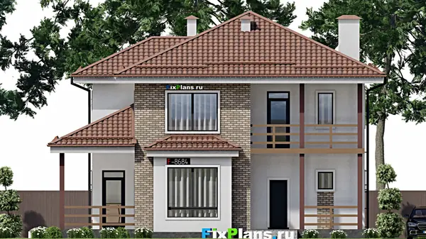Проект двухэтажного дома 12х13 м S202м2 F-8684