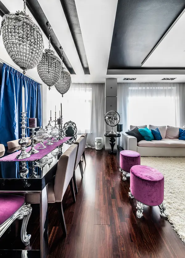 Съёмка интерьера квартиры в стиле фьюжн.