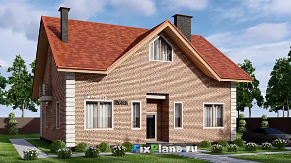 Проект дома с мансардой 13х14 м S268м2 F-15947