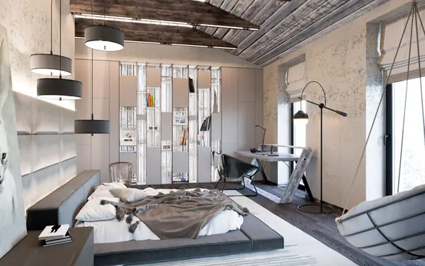 КОМНАТЫ В СТИЛЕ " БРУТАЛЬНЫЙ ЛОФТ"