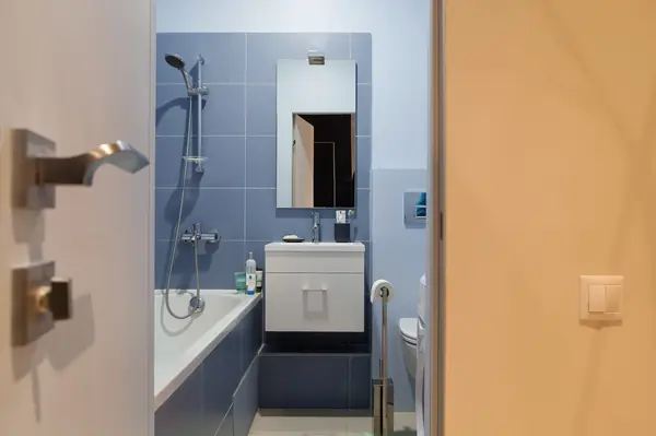 Дизайн квартиры студии 30 квм в Туле. Санузел