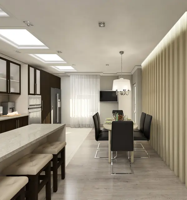 Дизайн интерьеров трёхкомнатной квартиры. Современный стиль.