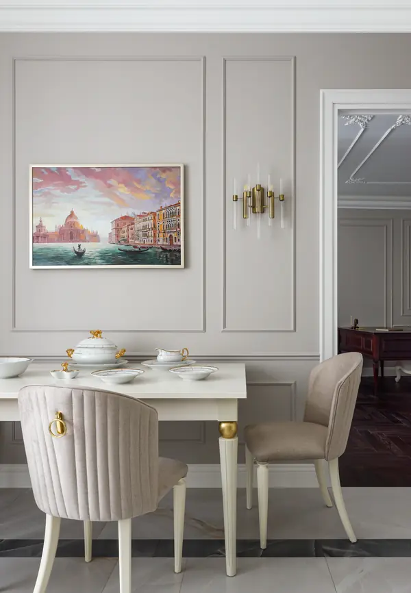 Реализованный дизайн-проект квартиры 90 кв.м.в стиле неоклассика