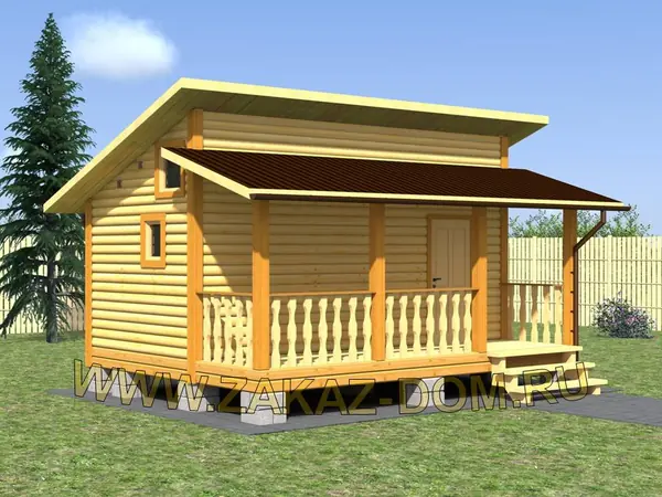 Проект одноэтажной бани из бруса (6х4.5 м) : Б-111
