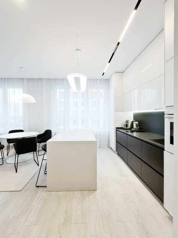 Белый минимализм 52 кв. - кухня