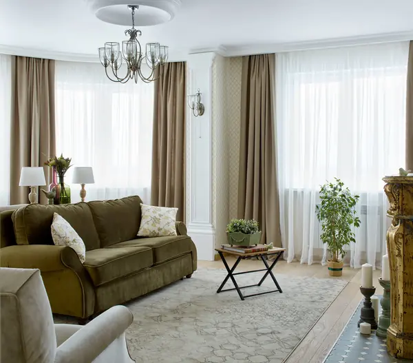 Квартира в нежных лавандовых тонах.