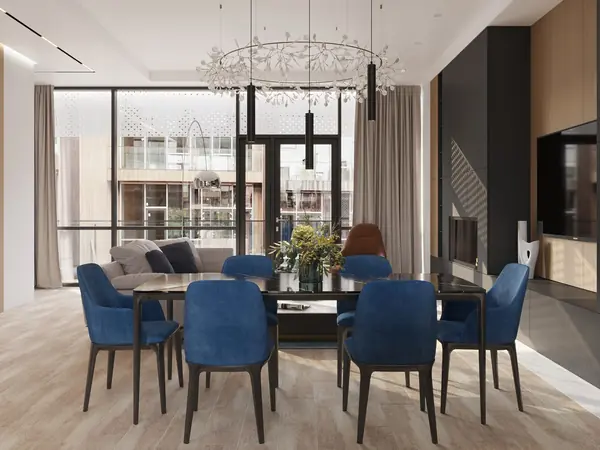 Столовая зона в гостиной