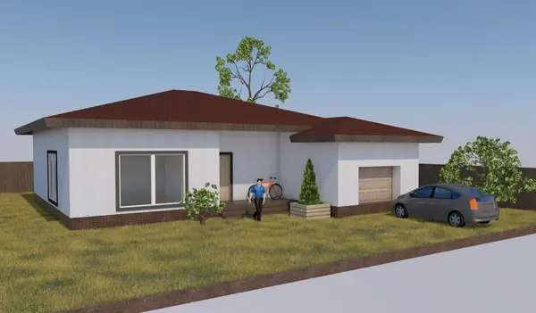 Дом из газобетона 100м2 + гараж