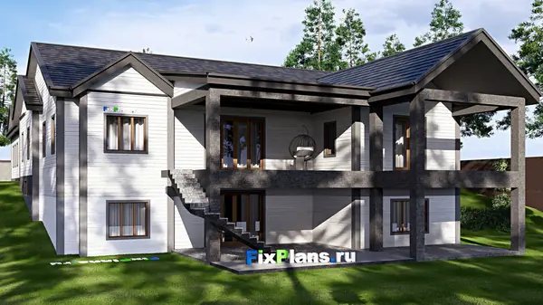 Проект одноэтажного дома 33х21м S708м2 F-17162