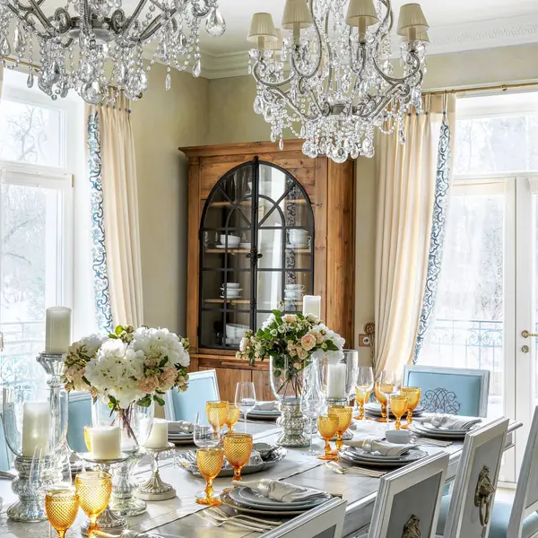 Сервировка стола в загородном доме