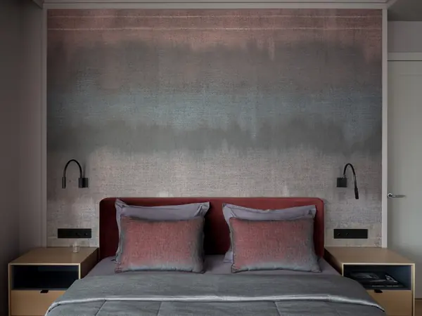 Современный интерьер с фиолетовыми акцентами