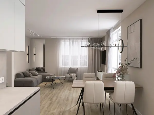 Проект кухни-гостиной в ЖК Рафинад г. Вологда