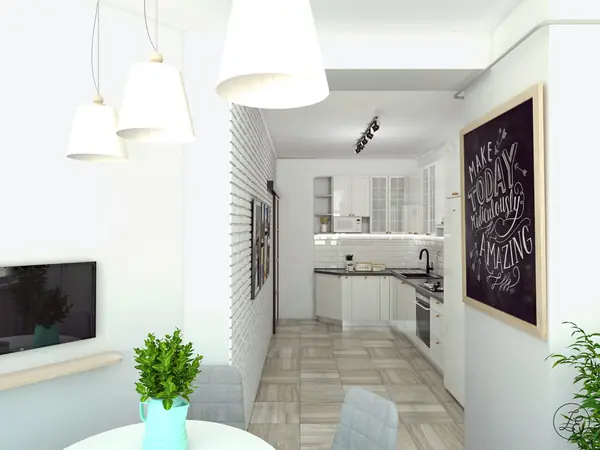 "София" - квартира в скандинавском стиле