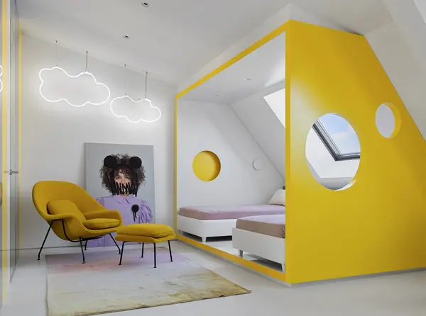 Мансардная квартира для семейной пары с 2-мя детьми в ЖК  Полянка/44