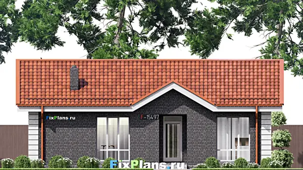 Проект одноэтажного дома 13х7м S58м2 F-15497