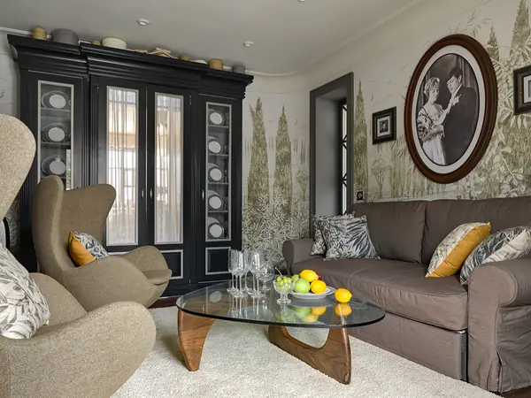 "Обнимающая" гостиная от студии "А3".