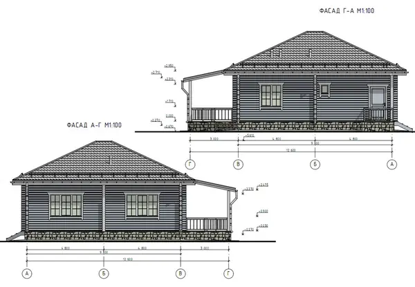 Деревянный одноэтажный дом из профилированного бруса