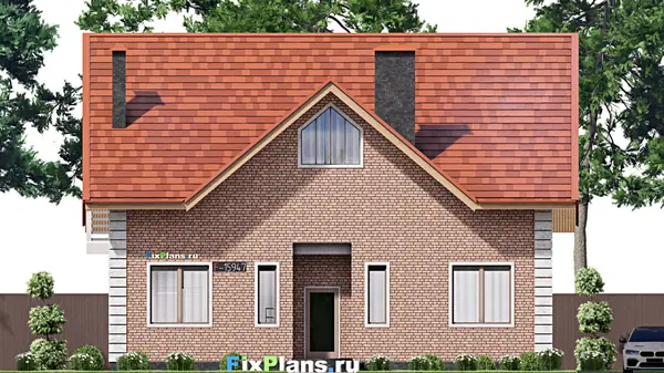 Проект дома с мансардой 13х14 м S268м2 F-15947