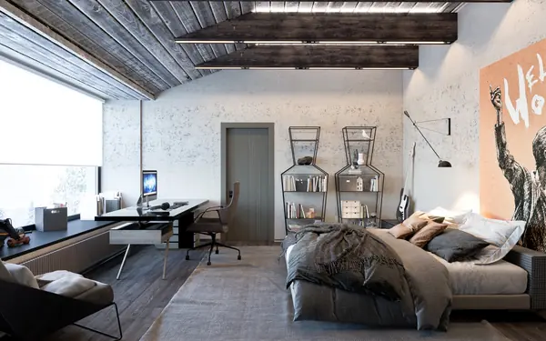 КОМНАТЫ В СТИЛЕ " БРУТАЛЬНЫЙ ЛОФТ"