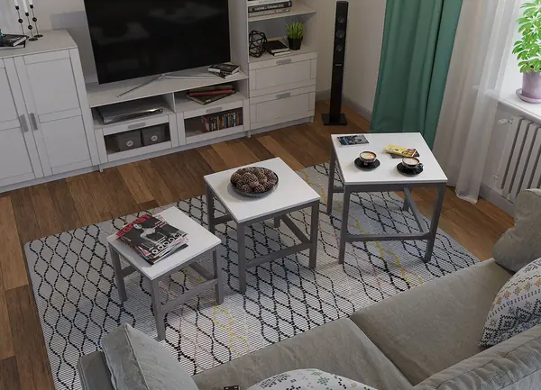 Журнальный столик "КАСКАД" 3в1 / цвет светлый