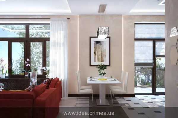 Contemporary kitchen living room for a young family