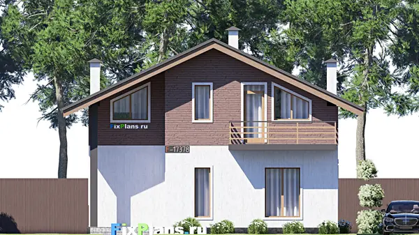 Проект дома с мансардой 8х10 м S110м2 F-17378
