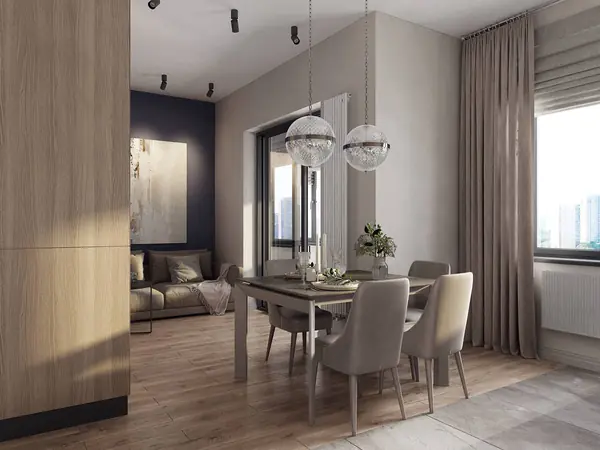 Яркие акценты - современная квартира 90 кв.м.