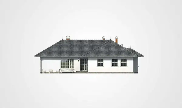 Проект одноэтажного дома с гаражом - 154 кв.м. (3 просторные спальни).