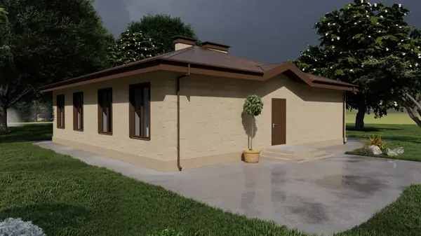 Индивидуальный одноэтажный дом на две семьи