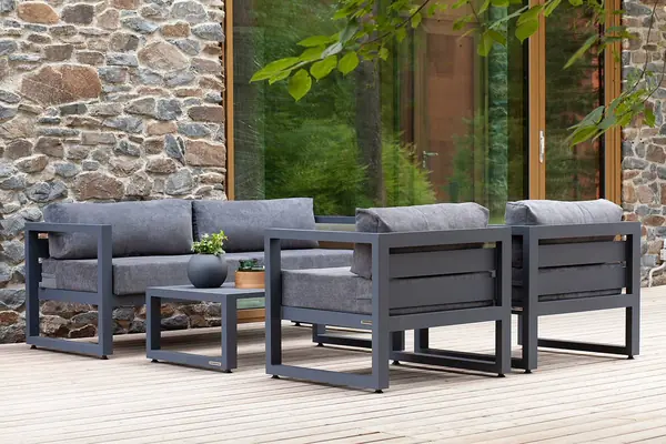 CAPRI серый: диван, 2 кресла, столик