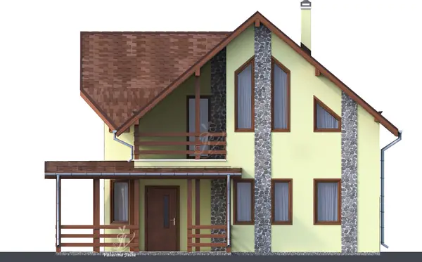 Визуализация индивидуального двухэтажного дома с эркером