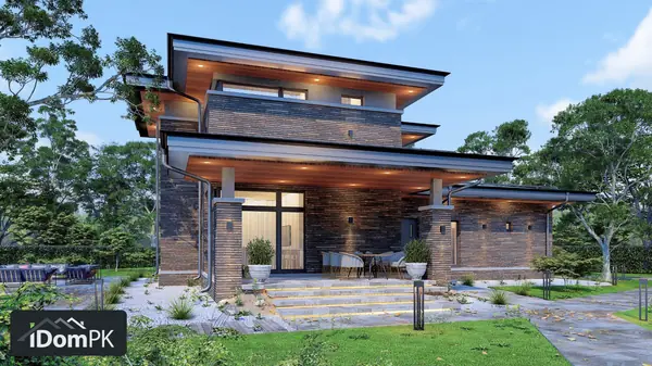 Проект двухэтажного дома в стиле Райта