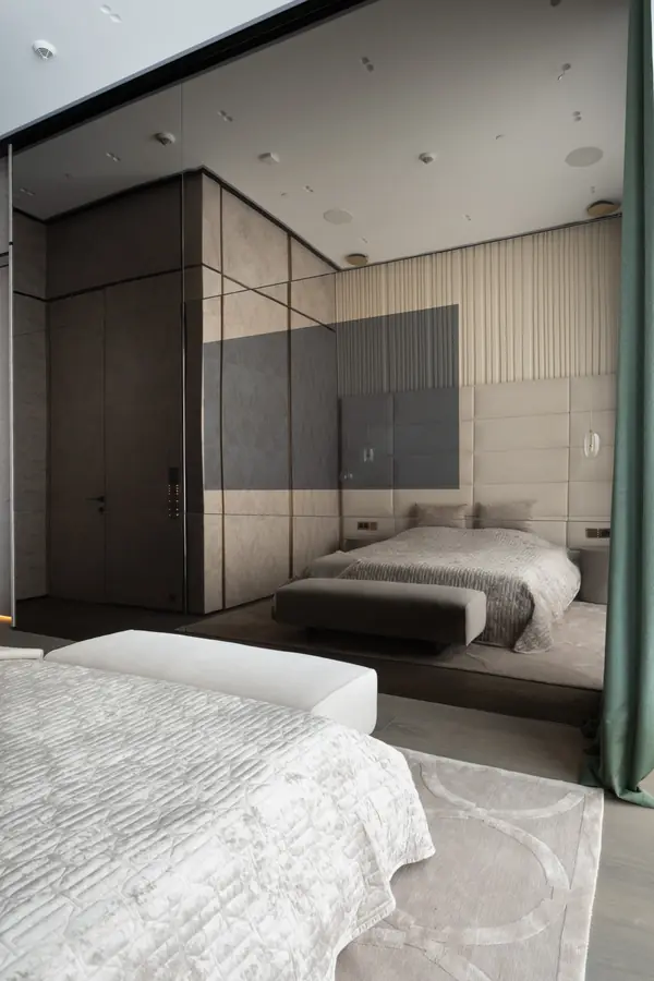 Скрытая стеклянная стеновая панель для зоны ТВ