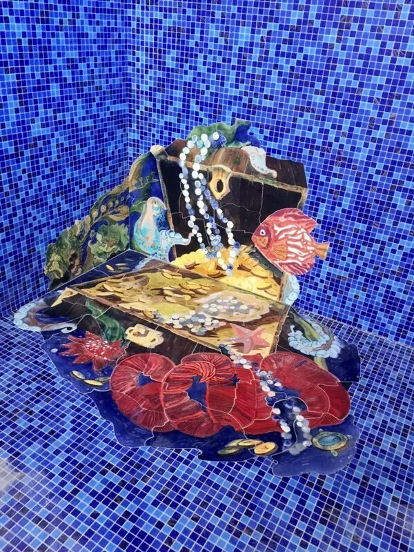 Сундук с сокровищами. Панно для бассейна