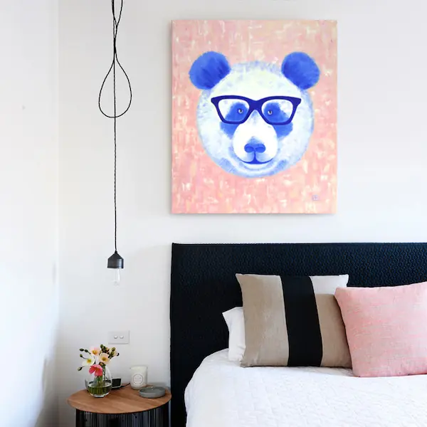 Картина маслом «Стильный панда» 50х60см