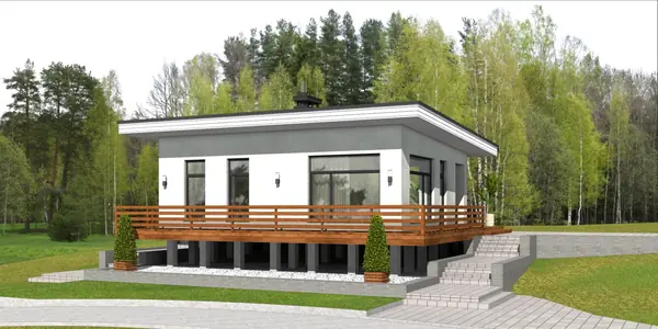 Дом на берегу озера.