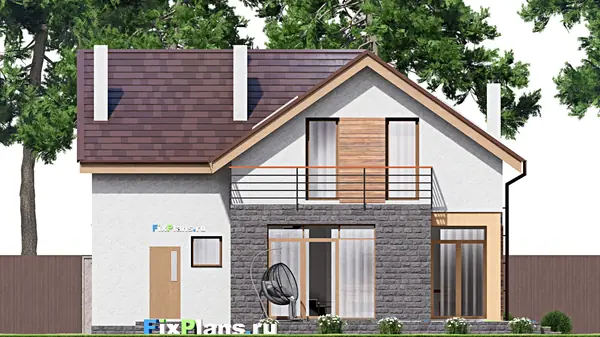 Проект дома с мансардой 13х15 м S233м2 F-16181