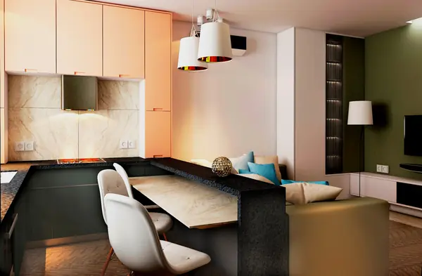 СТИЛЬНЫЙ МИНИМАЛИЗМ (гостиная, кухня-столовая)