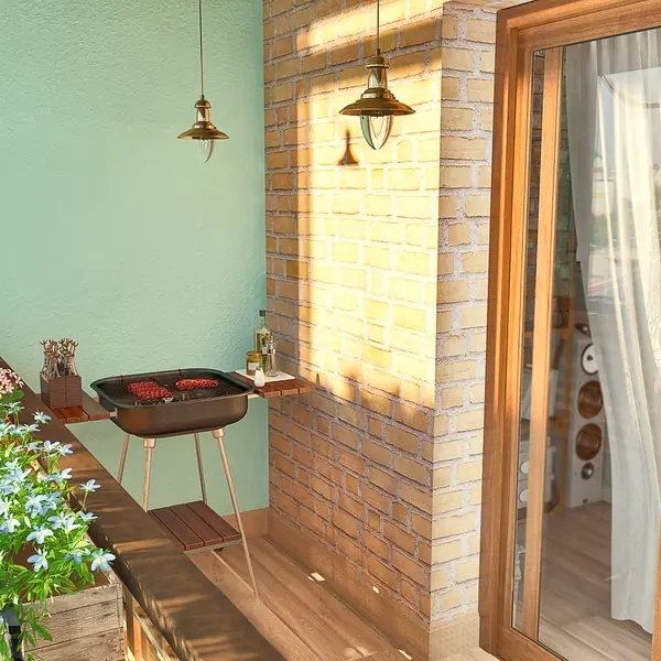 Интерьер трёхкомнатной квартиры. Лофт.