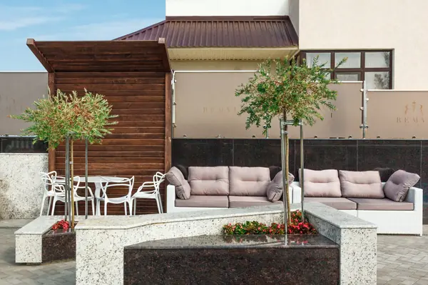 Лаунж зона на крыше.