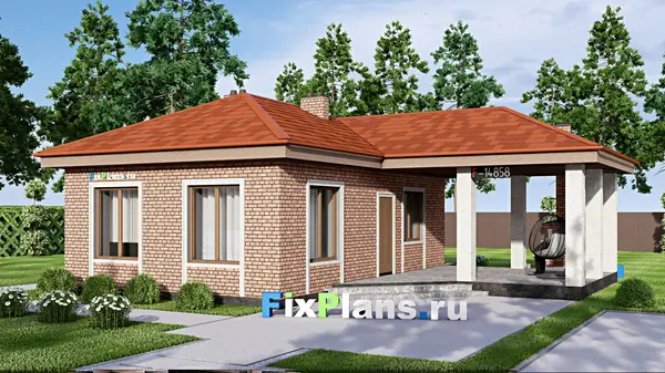 Проект одноэтажного дома 11х12м S79м2 F-14858