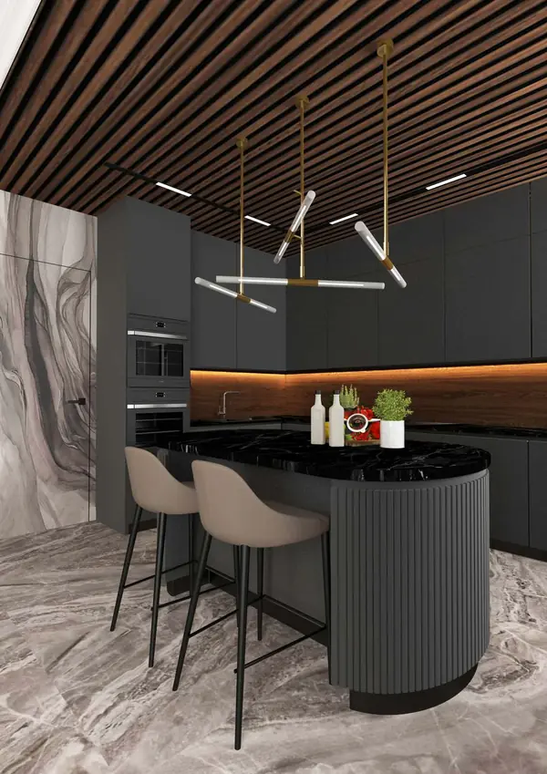 Кухня-гостиная из проекта частного дома 5 бригада