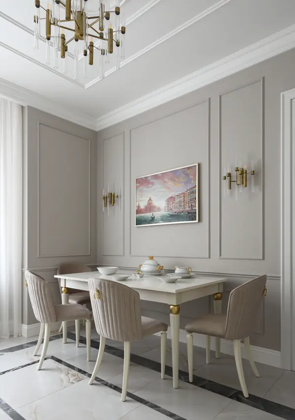 Реализованный дизайн-проект квартиры 90 кв.м.в стиле неоклассика