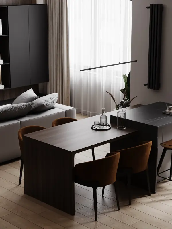 Брутальный современный интерьер, ЖК Румянцево Парк