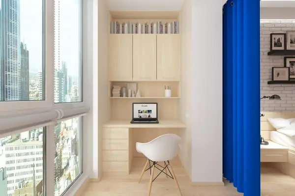 Спальня с яркими акцентами