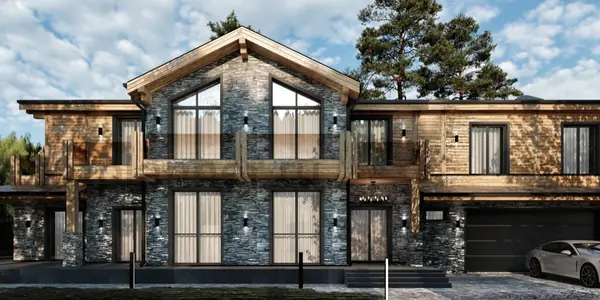 Частная архитектура "Загородный дом в стиле шале"