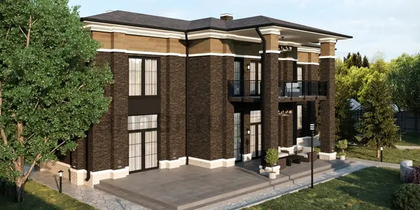 Частная архитектура "Загородный дом в стиле райта"