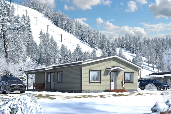 Двухквартирные апартаменты из клеёного бруса для постоянного проживания Базис 1