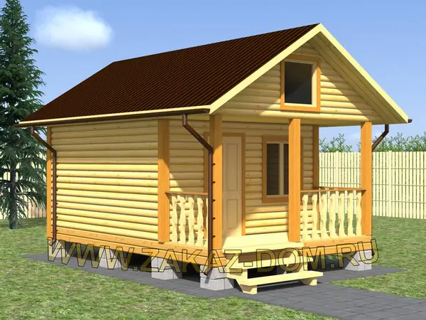 Проект одноэтажной бани из бруса (4х6 м) : Б-100