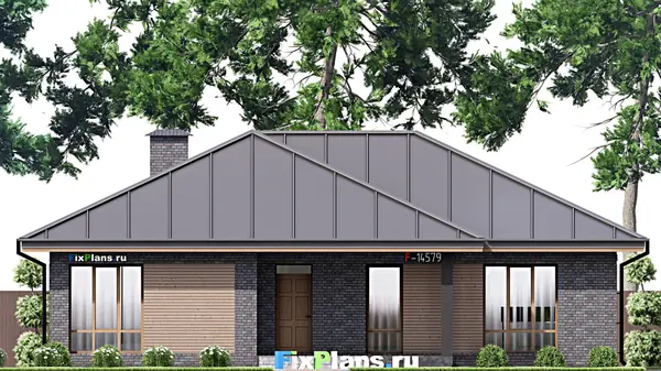 Проект одноэтажного дома 15х15м S146м2 F-14579